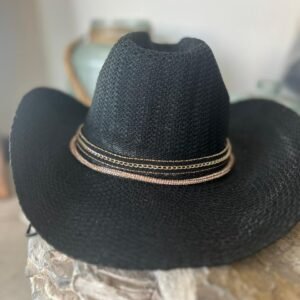 Sombrero de hilo cowboy negro
